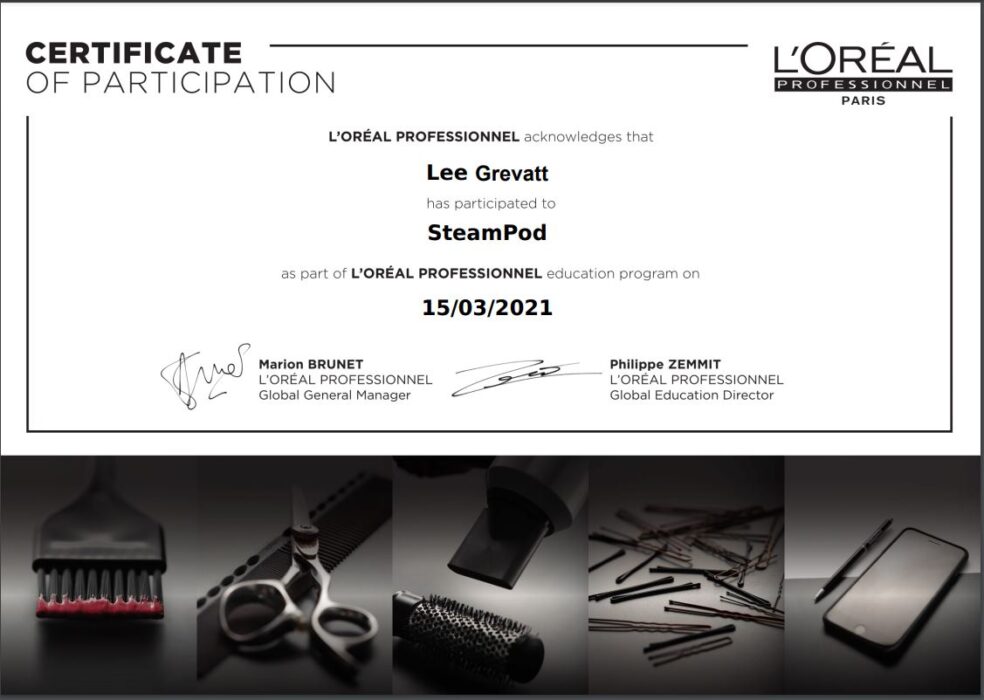 Loreal Steam Pod Certificate